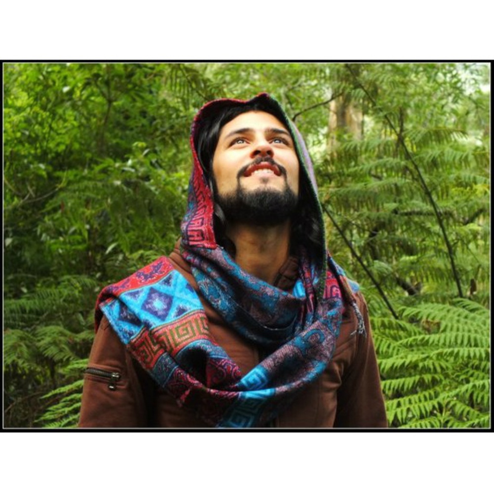 Hoodie Scarf Festival Clothing Hooded Hippie Style